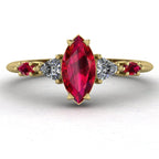 Maisie Marquise Ruby & Diamond Ring in 18ct Yellow Gold