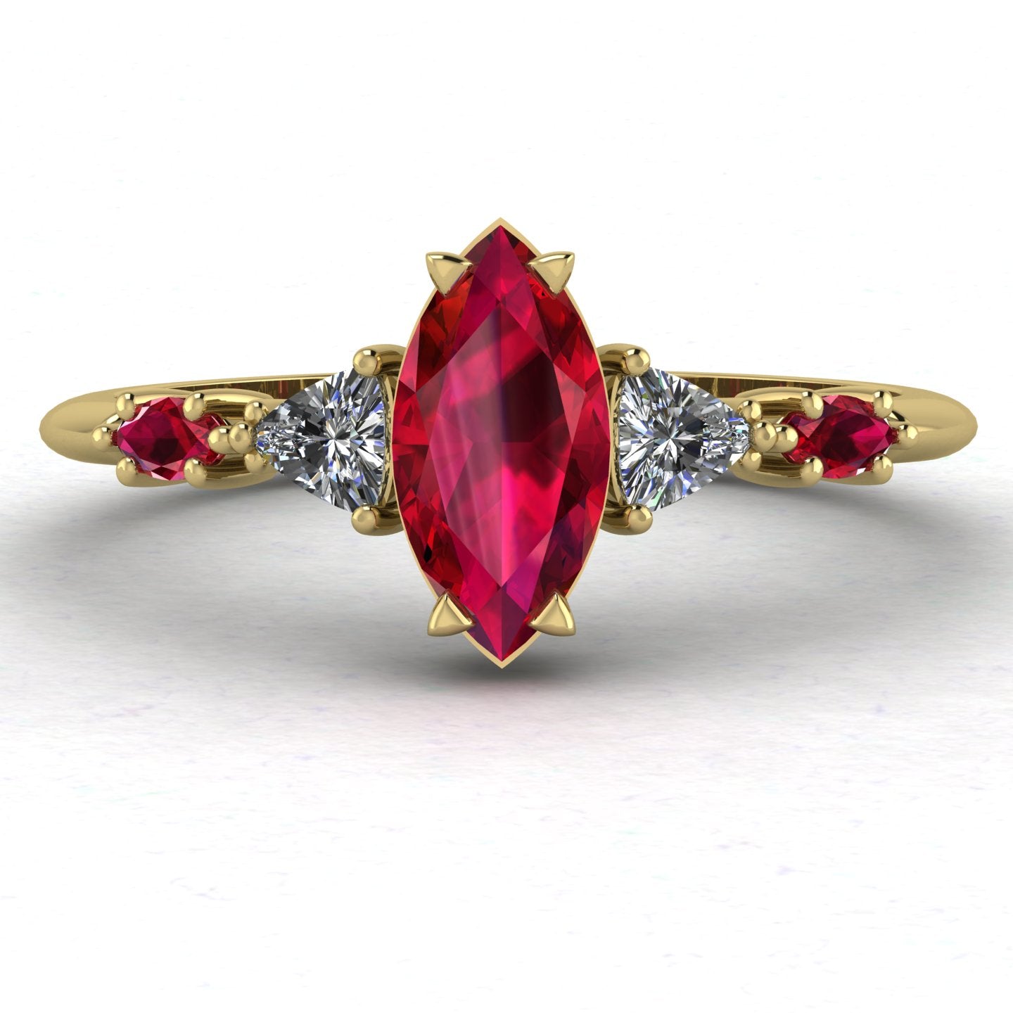 Maisie Marquise Ruby & Diamond Ring in 18ct Yellow Gold