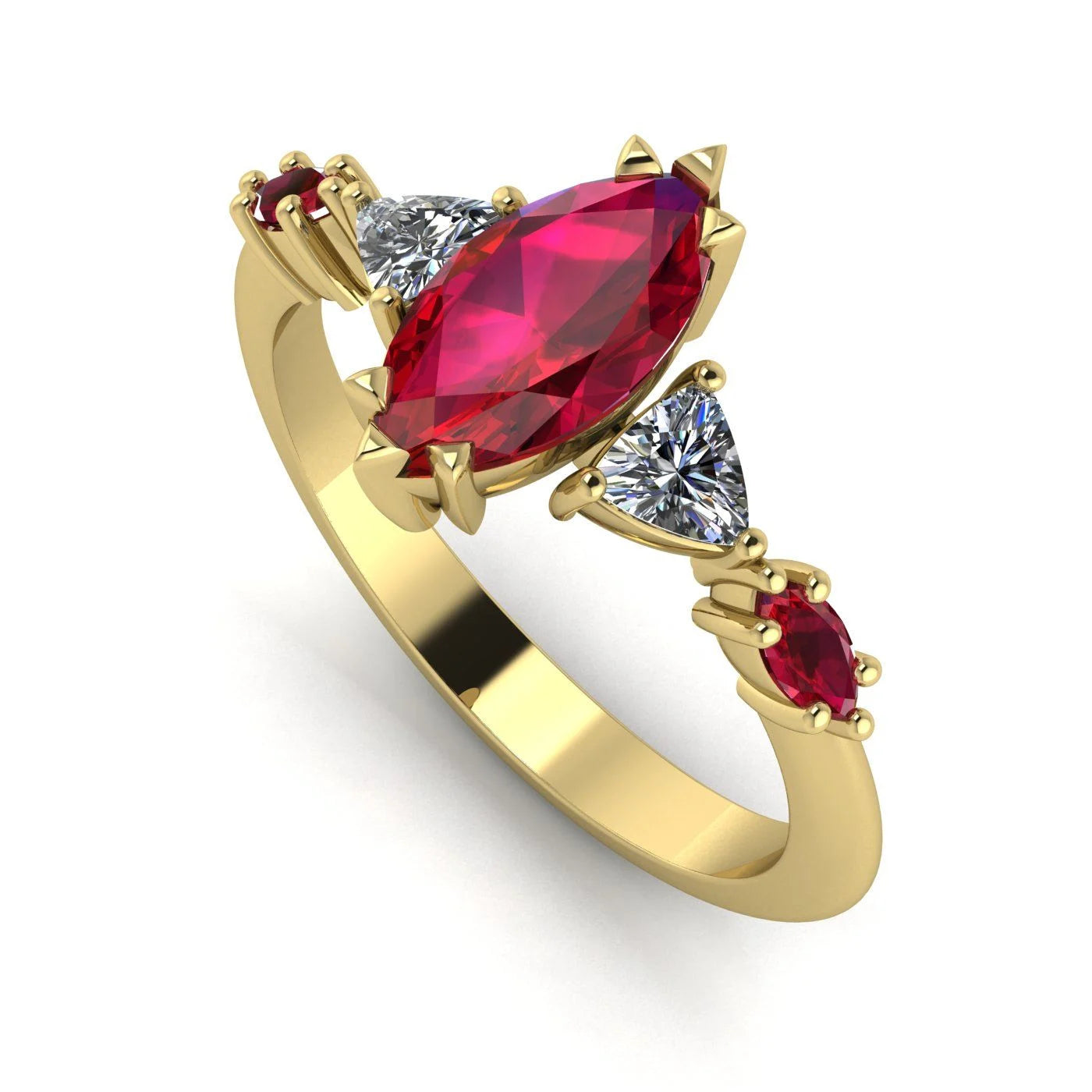 Maisie Marquise Ruby & Diamond Ring in 18ct Yellow Gold