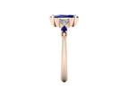 Maisie Marquise Blue Sapphire & Diamond Ring in 18ct Rose Gold