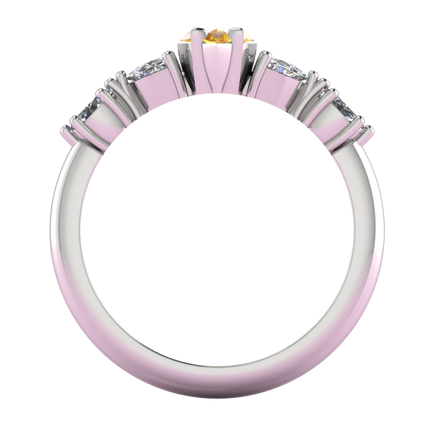 Maisie Marquise Yellow Sapphire & Diamond Ring in White Gold or Platinum
