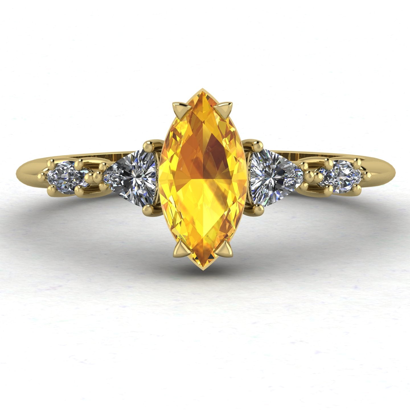 Maisie Marquise Yellow Sapphire & Diamond Ring in 18ct Yellow Gold