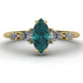 Maisie Teal Sapphire & Diamond Ring in 18ct Yellow Gold