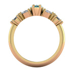 Maisie Teal Sapphire & Diamond Ring in 18ct Yellow Gold