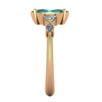 Maisie Teal Sapphire & Diamond Ring in 18ct Yellow Gold