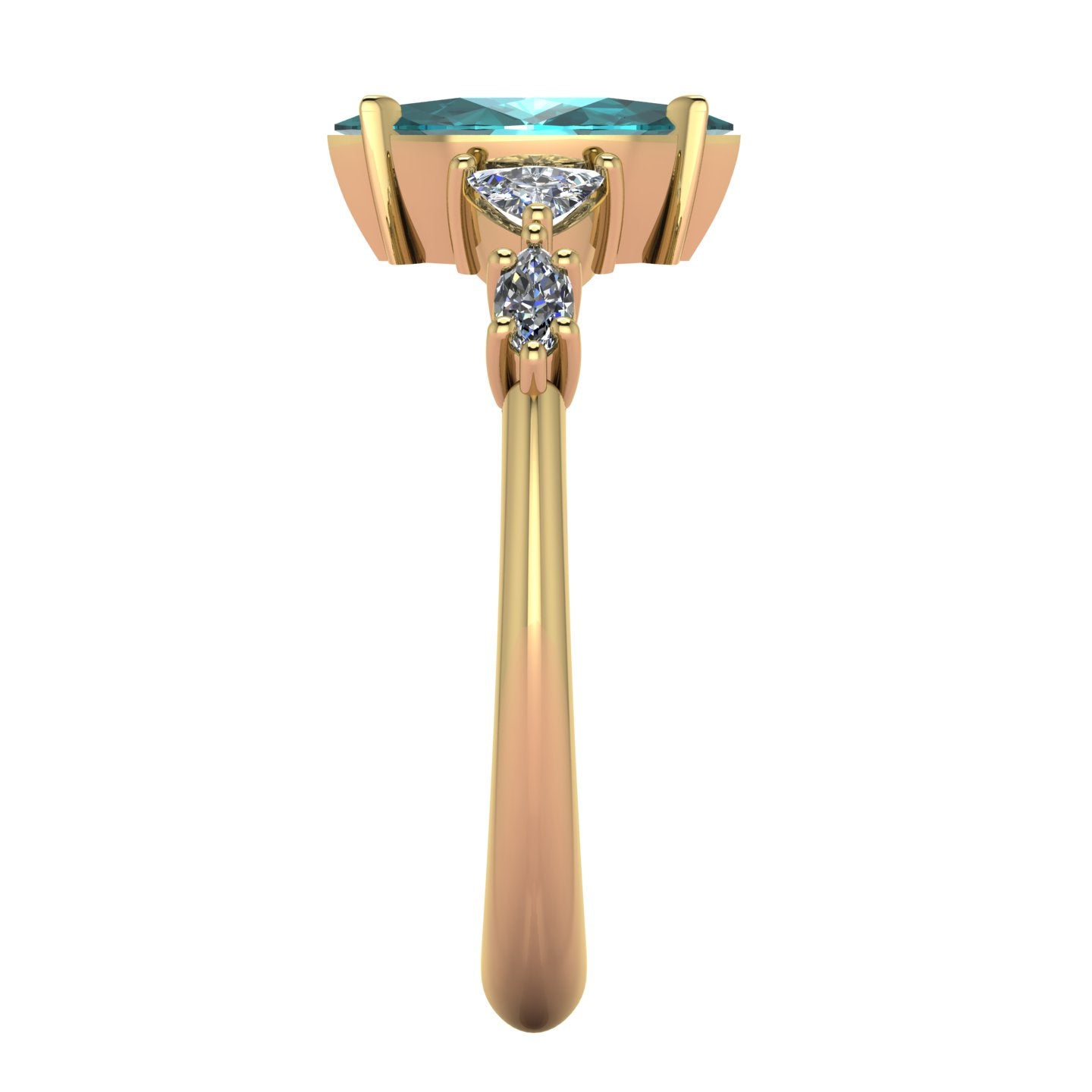 Maisie Teal Sapphire & Diamond Ring in 18ct Yellow Gold