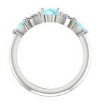 Maisie Oval Aquamarine & Diamond Ring in White Gold or Platinum