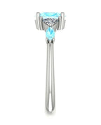 Maisie Oval Aquamarine & Diamond Ring in White Gold or Platinum