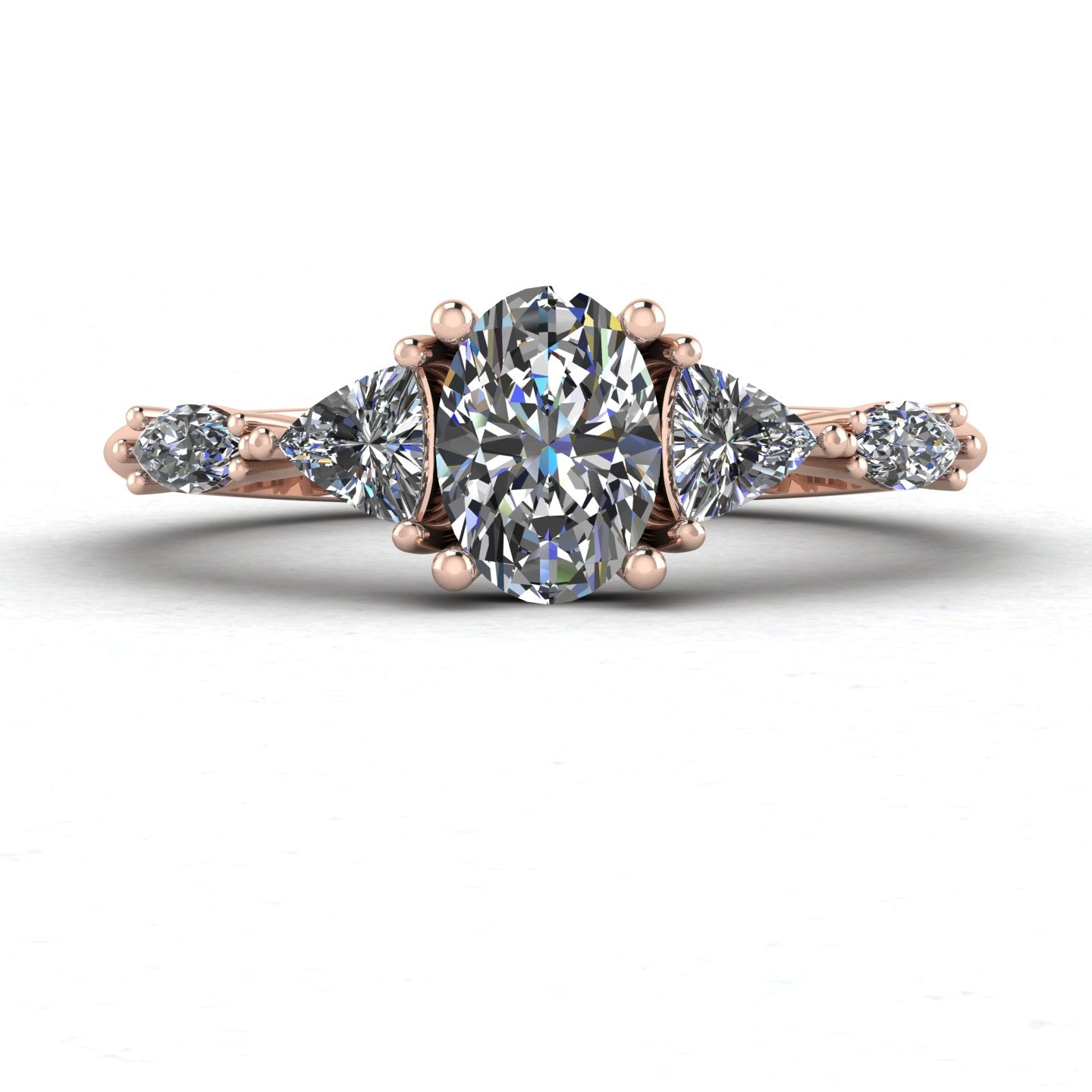 Maisie Oval Diamond Five Stone Ring in 18ct Rose Gold