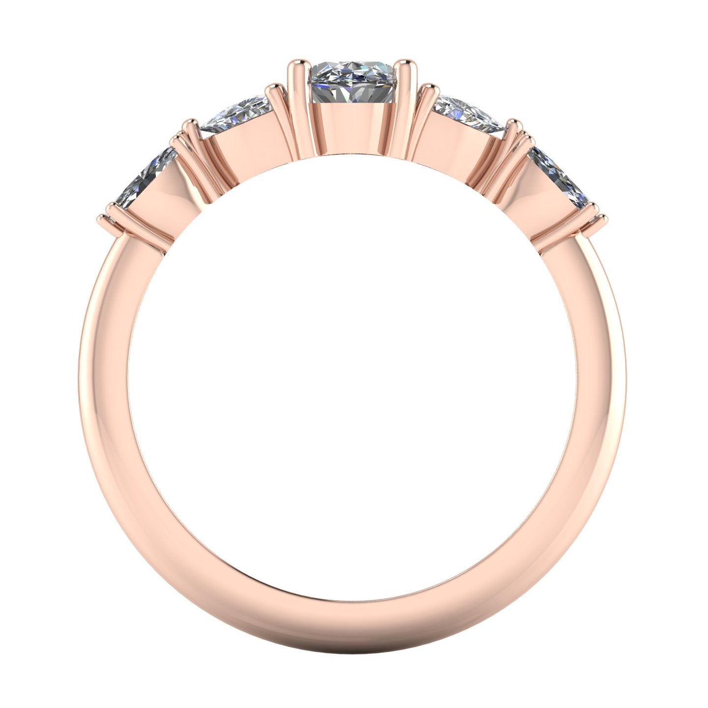 Maisie Oval Diamond Five Stone Ring in 18ct Rose Gold