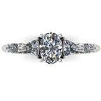Maisie Oval Diamond Five Stone Ring in White Gold or Platinum