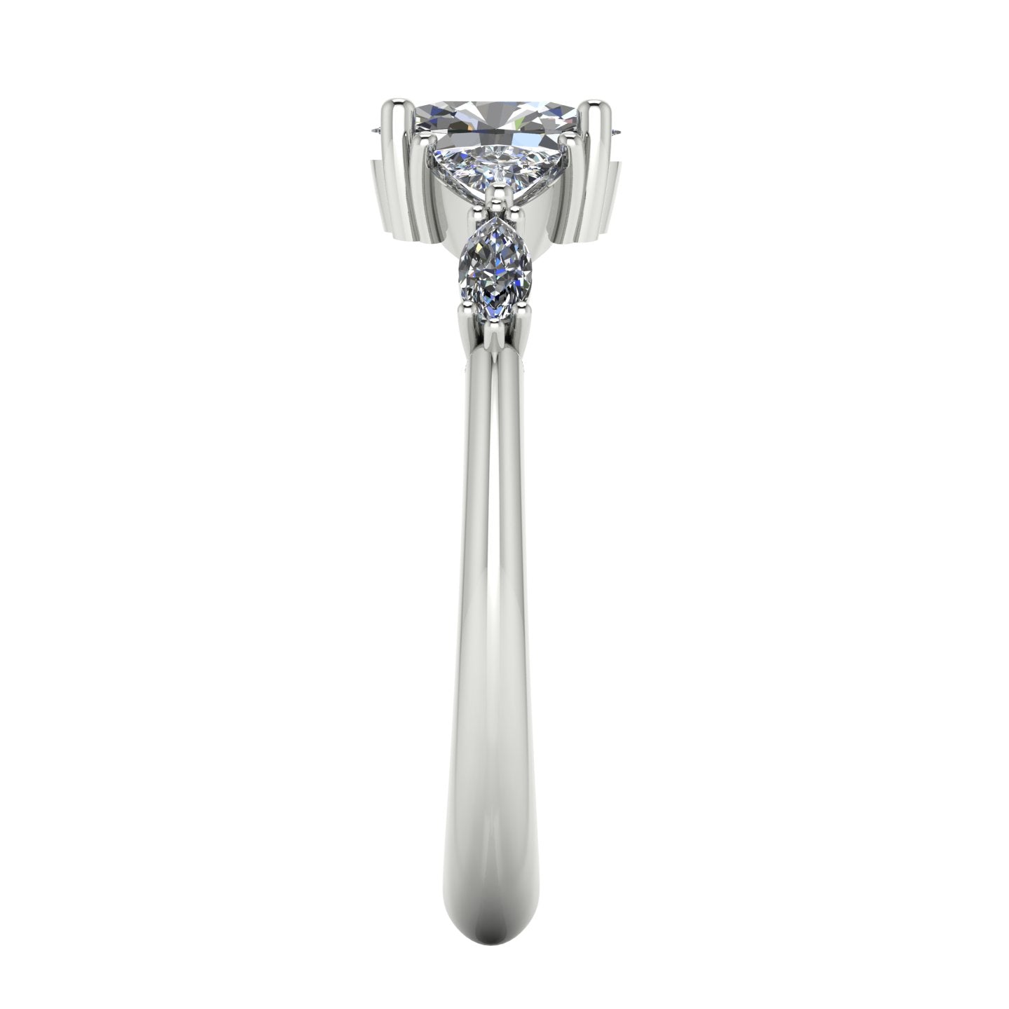 Maisie Oval Diamond Five Stone Ring in White Gold or Platinum