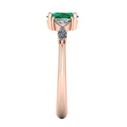 Maisie Oval Emerald & Diamond Ring in 18ct Rose Gold