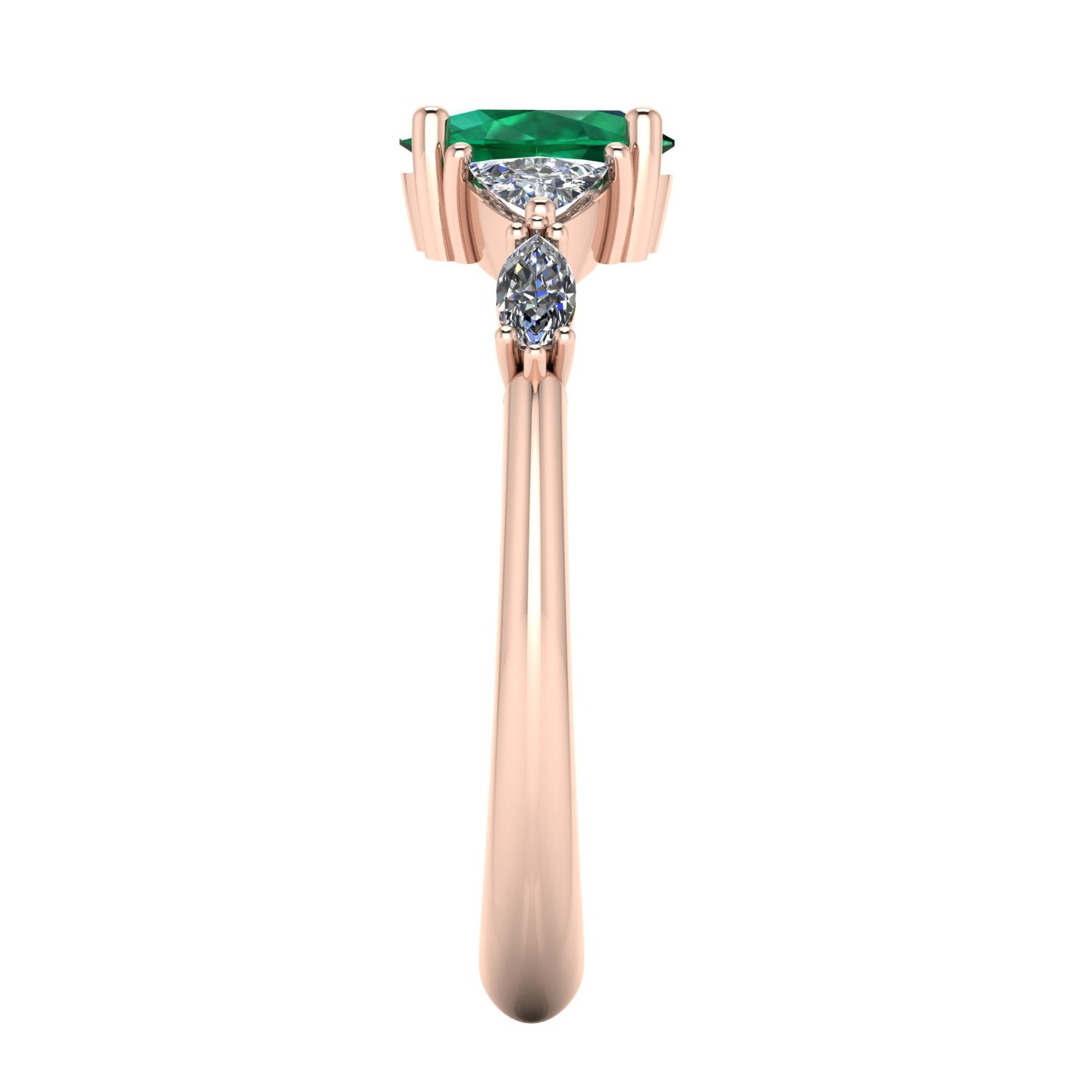 Maisie Oval Emerald & Diamond Ring in 18ct Rose Gold