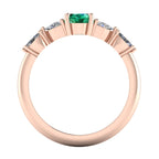Maisie Oval Emerald & Diamond Ring in 18ct Rose Gold