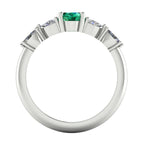Maisie Oval Emerald & Diamond Ring in White Gold or Platinum