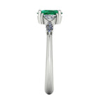 Maisie Oval Emerald & Diamond Ring in White Gold or Platinum