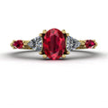 Maisie Oval Ruby & Diamond Ring in 18ct Yellow Gold