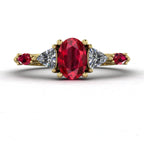 Maisie Oval Ruby & Diamond Ring in 18ct Yellow Gold
