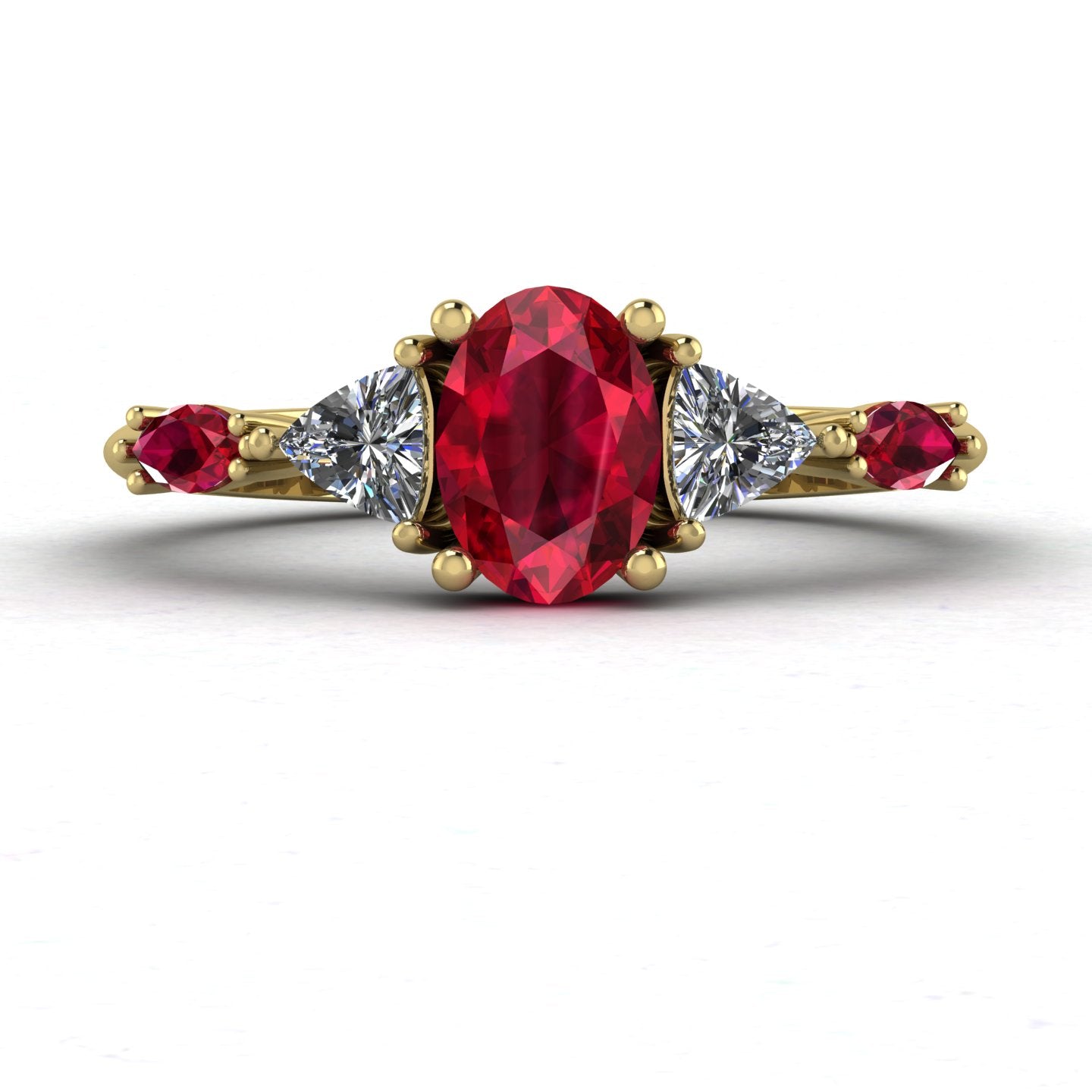 Maisie Oval Ruby & Diamond Ring in 18ct Yellow Gold
