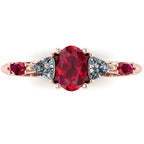 Maisie Oval Ruby & Diamond Ring in 18ct Rose Gold