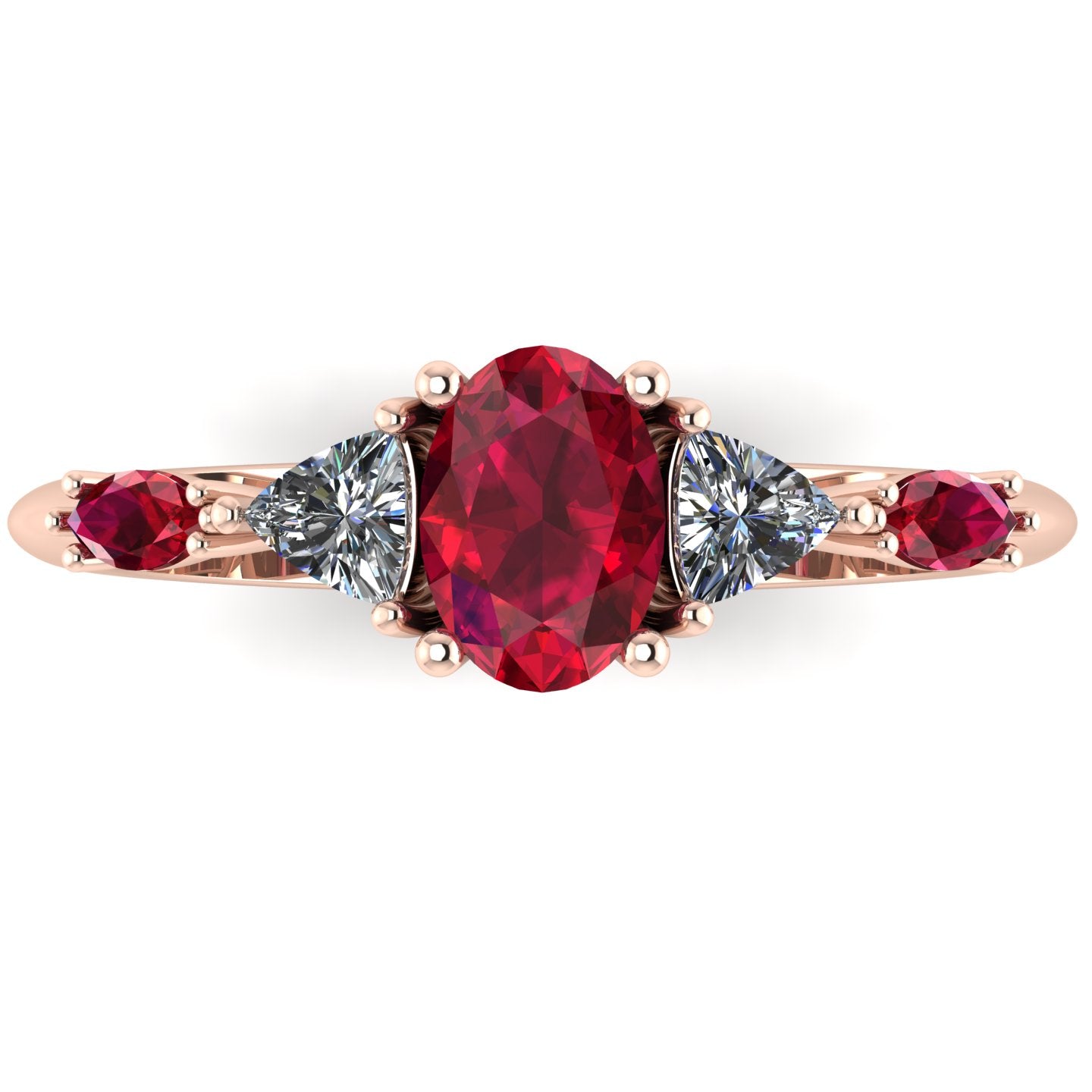 Maisie Oval Ruby & Diamond Ring in 18ct Rose Gold