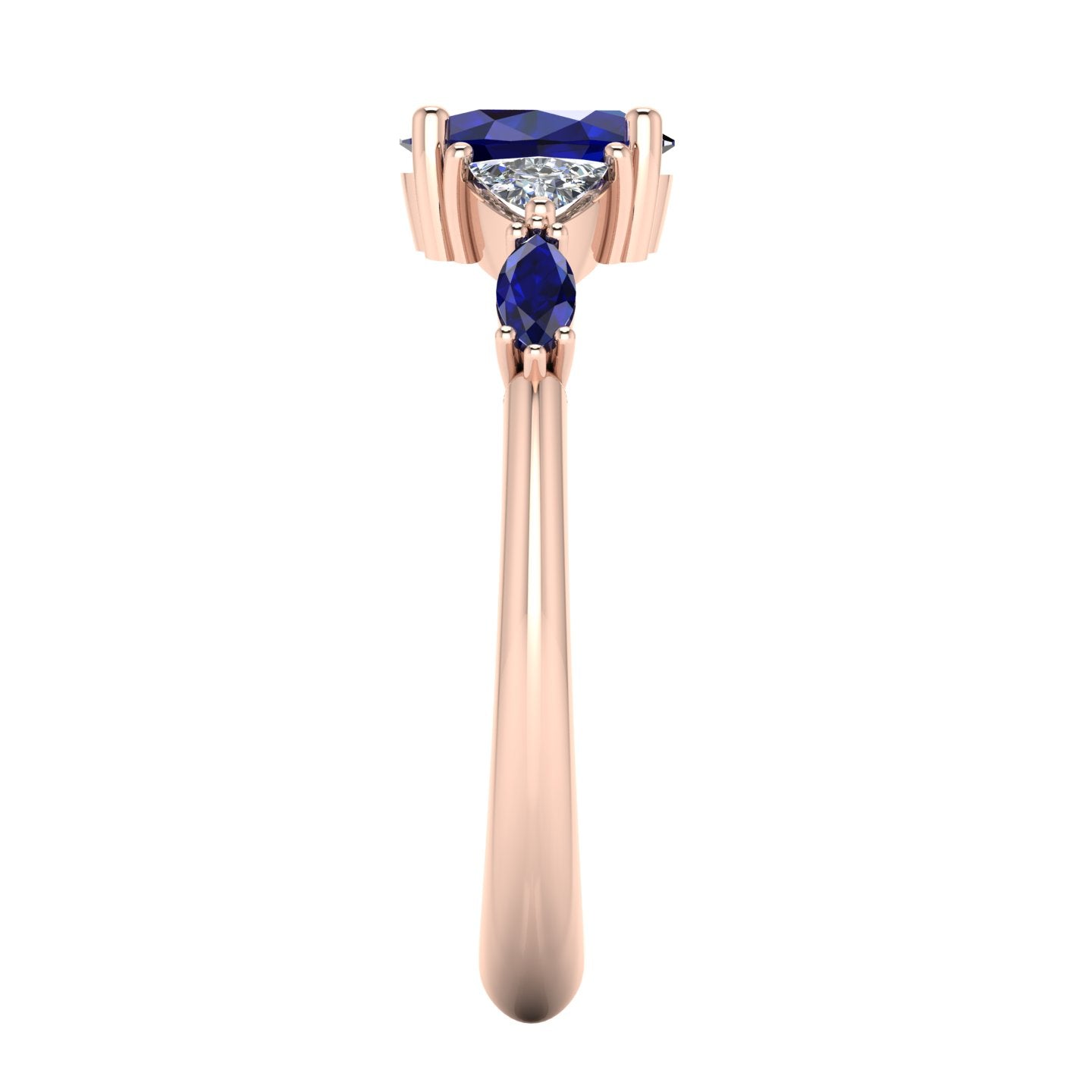 Maisie Oval Blue Sapphire & Diamond Ring in 18ct Rose Gold