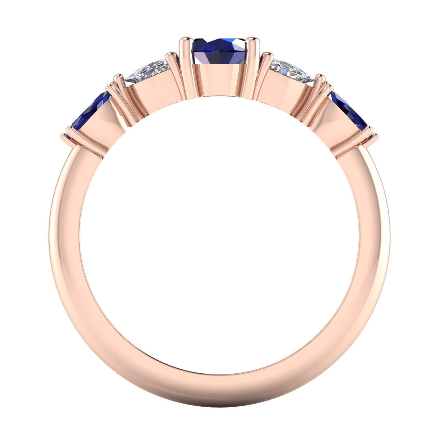 Maisie Oval Blue Sapphire & Diamond Ring in 18ct Rose Gold