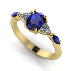 Maisie Oval Blue Sapphire & Diamond Ring