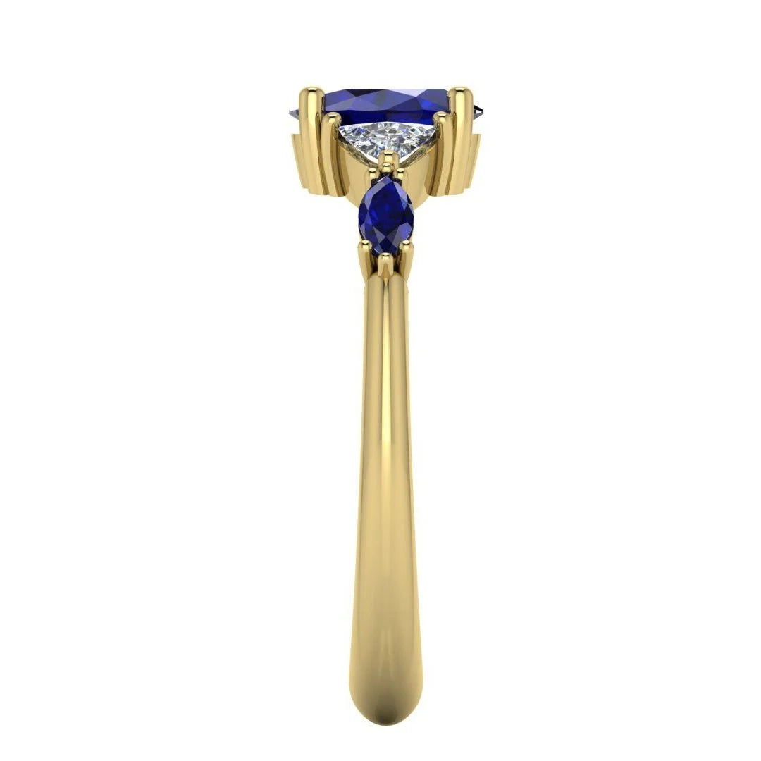 Maisie Oval Blue Sapphire & Diamond Ring