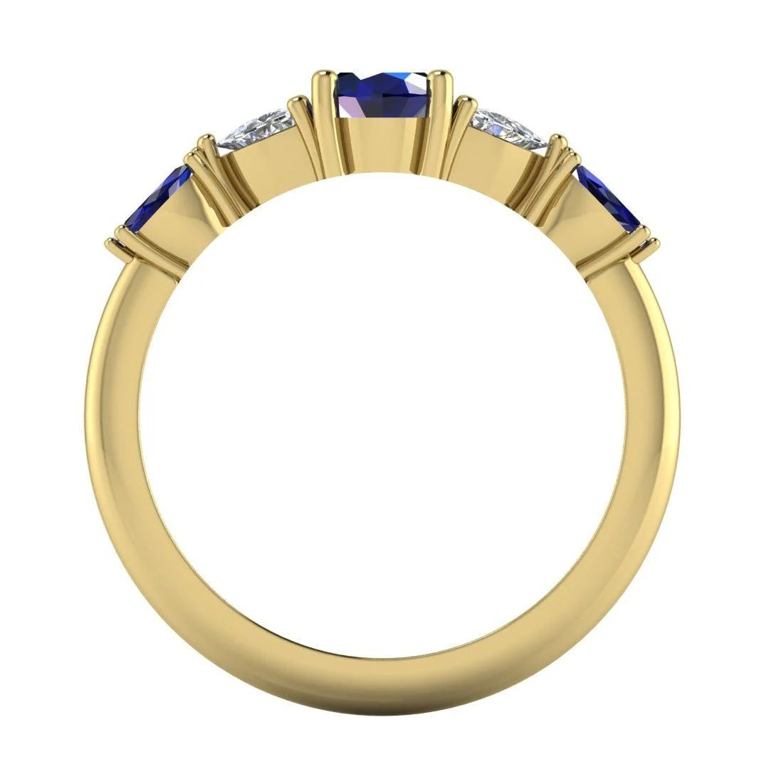 Maisie Oval Blue Sapphire & Diamond Ring