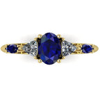 Maisie Oval Blue Sapphire & Diamond Ring