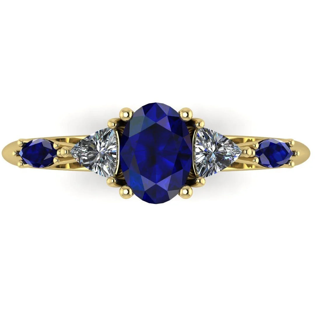 Maisie Oval Blue Sapphire & Diamond Ring