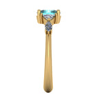 Maisie Oval Teal Sapphire & Diamond Ring in 18ct Yellow Gold