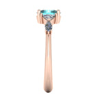 Maisie Oval Teal Sapphire & Diamond Ring in 18ct Rose Gold