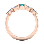 Maisie Oval Teal Sapphire & Diamond Ring in 18ct Rose Gold