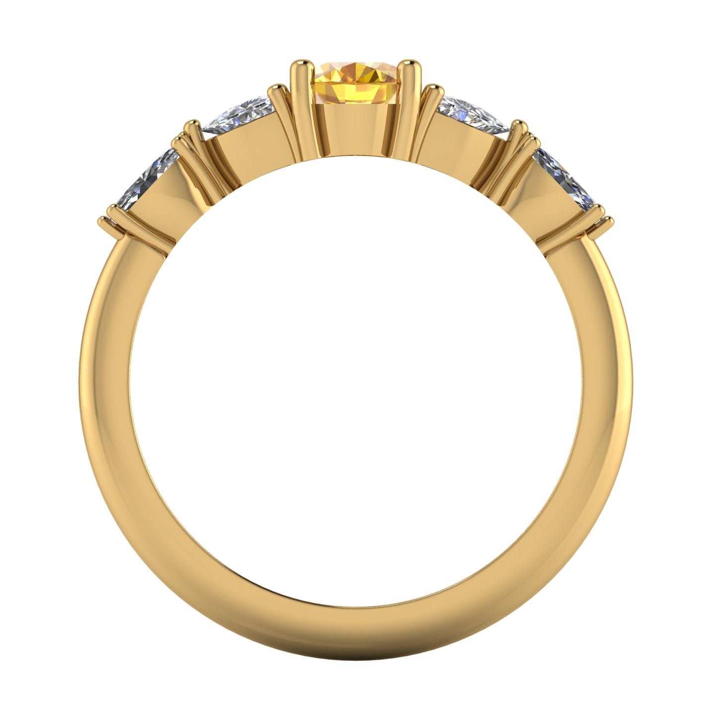 Maisie Oval Yellow Sapphire & Diamond Ring in 18ct Yellow Gold
