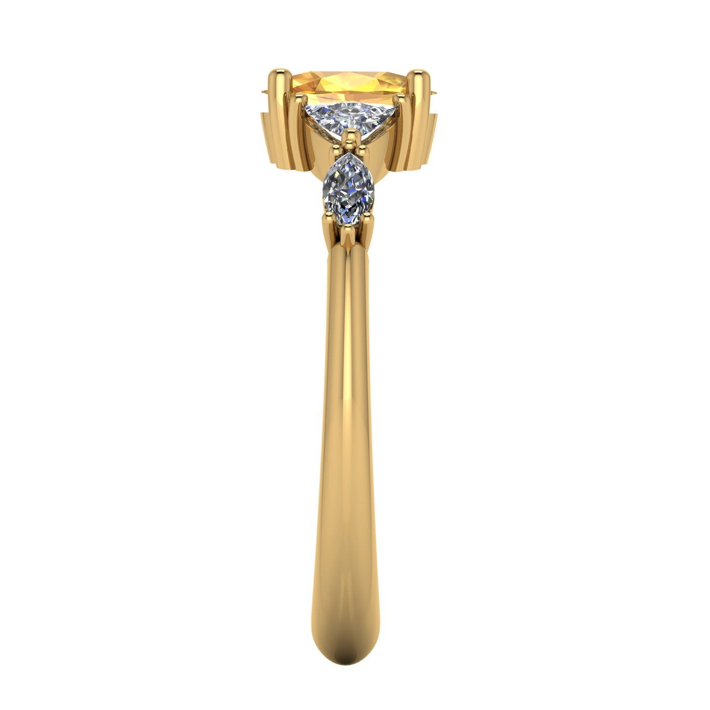 Maisie Oval Yellow Sapphire & Diamond Ring in 18ct Yellow Gold