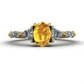 Maisie Oval Yellow Sapphire & Diamond Ring in 18ct Yellow Gold