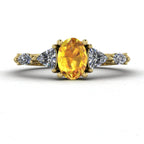 Maisie Oval Yellow Sapphire & Diamond Ring in 18ct Yellow Gold
