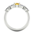 Maisie Oval Yellow Sapphire & Diamond Ring in White Gold or Platinum