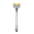 Maisie Oval Yellow Sapphire & Diamond Ring in White Gold or Platinum