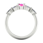 Maisie Oval Pink Sapphire & Diamond Ring in White Gold or Platinum