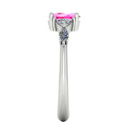 Maisie Oval Pink Sapphire & Diamond Ring in White Gold or Platinum