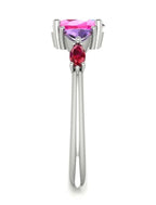 Maisie Oval Pink Sapphire, Violet Sapphire & Ruby Ring in White Gold or Platinum