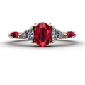 Maisie Oval Ruby & Diamond Ring in 18ct Rose Gold