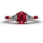 Maisie Oval Ruby & Diamond Ring in 18ct Rose Gold