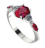 Maisie Oval Ruby & Diamond Ring in White Gold or Platinum