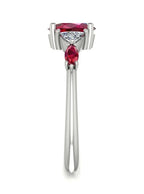 Maisie Oval Ruby & Diamond Ring in White Gold or Platinum