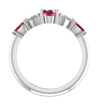 Maisie Oval Ruby & Diamond Ring in White Gold or Platinum